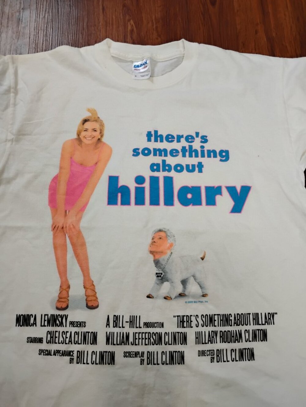 Vintage Something About Mary Parody Bill Clinton Hillary T-Shirt